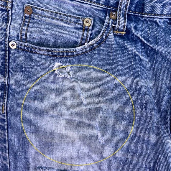 American Eagle Shorts Mens 31 Light Blue Raw Hem Distressed Denim Summer Bermuda - Picture 6 of 15